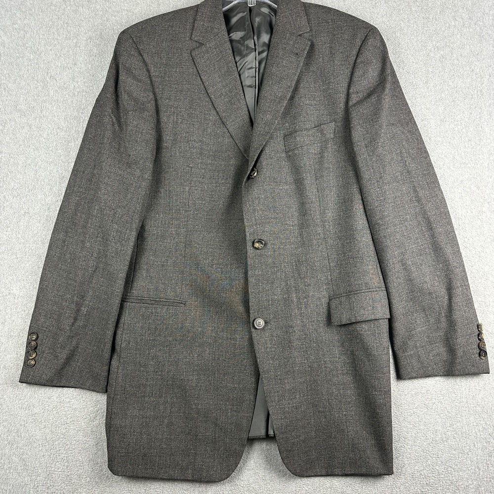 BOSS Hugo Boss Loro Piana Suit Jacket Mens 42L Gray Wool 2 Button Notch Lapel